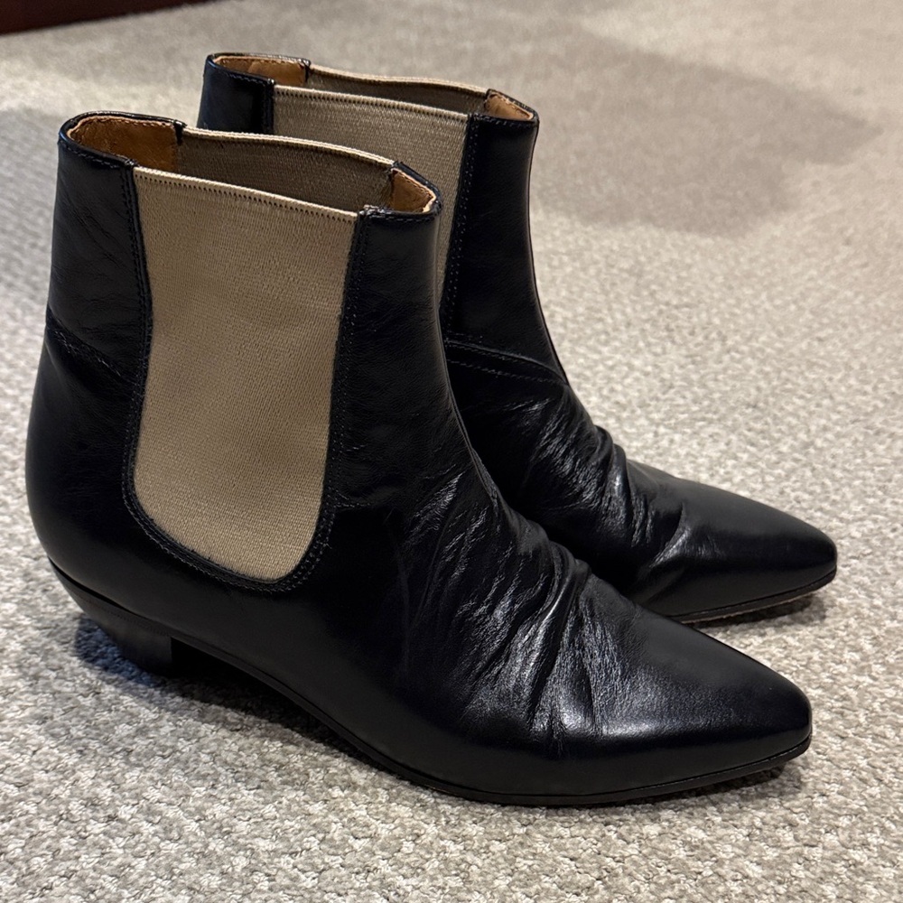 Celine Black and Tan Ankle Boots